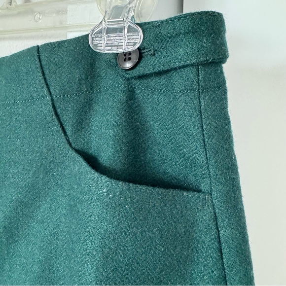 Madewell Assembly A-Line Skirt Size 4 Wool Blend Dark Green Lined Fall Winter - Picture 6 of 16